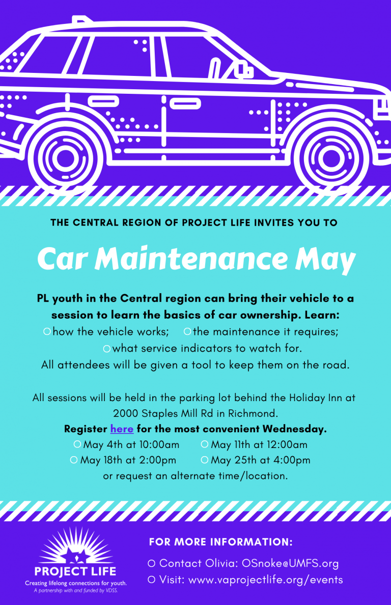 Car Maintenance May – In-Person Car Maint. sessions