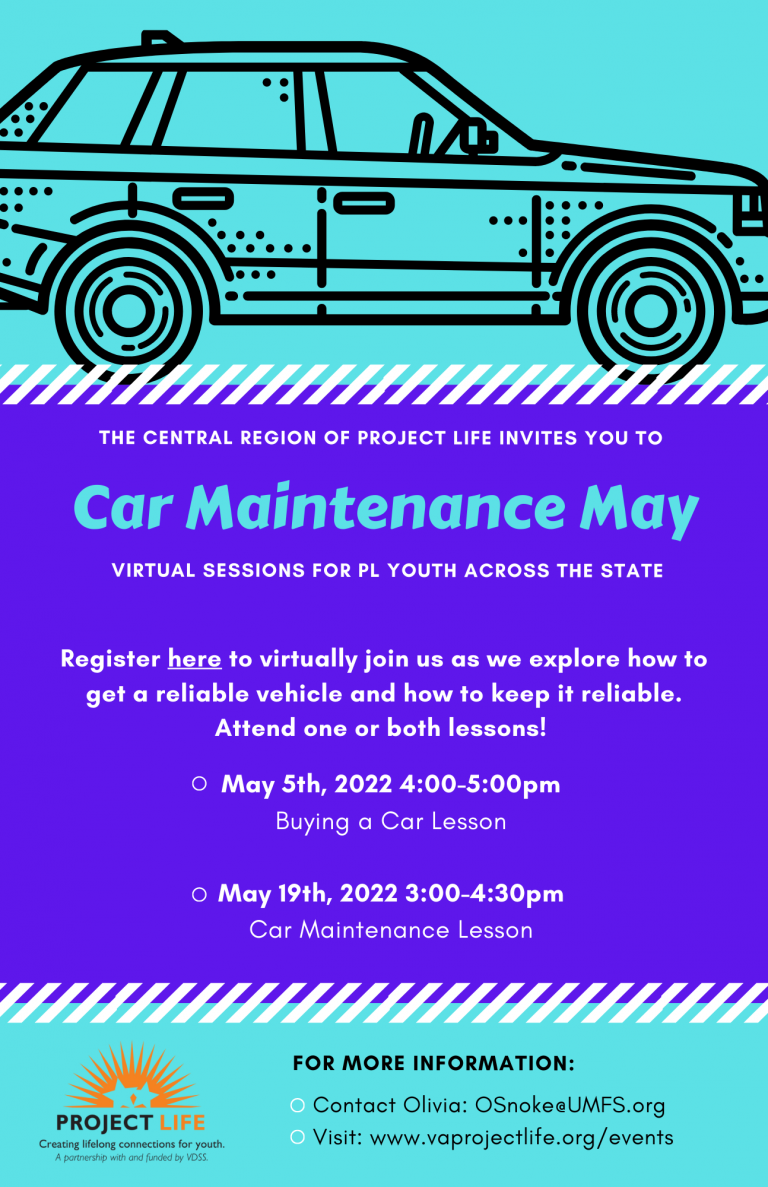 Car Maintenance May – Virtual Sessions